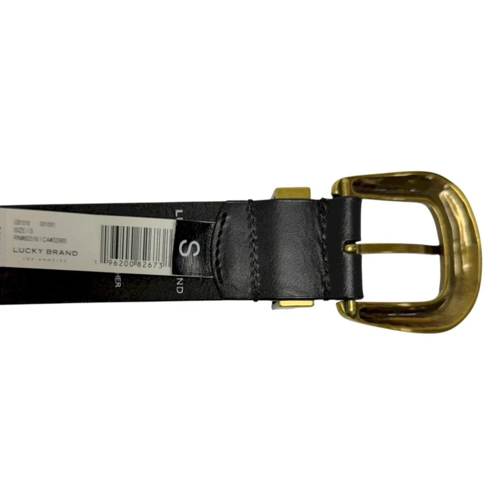 Lucky‎ Brand Women’s Size Small Black 100% Leather Belt Detailed Buckle NWT